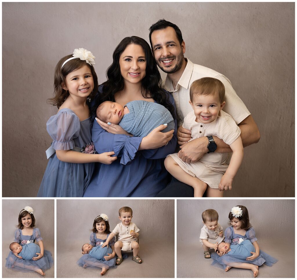 Newborn Photographer, Sibling Newborn Poses, Family Newborn Portraits, Posed newborn, Wrapped newborn session